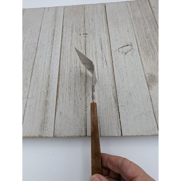 Vintage Stainless Steel Cheese Slicer Planer Plane Brown Handle 6 3/4" Hong Kong - Picture 7 of 7